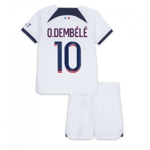 Paris Saint-Germain Ousmane Dembele #10 Bortaställ Barn 2023-24 Kortärmad (+ Korta byxor)